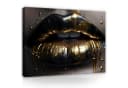Wallarena Leinwandbild Frau Mund Gold Abstrakt Modern XXL Bild 2