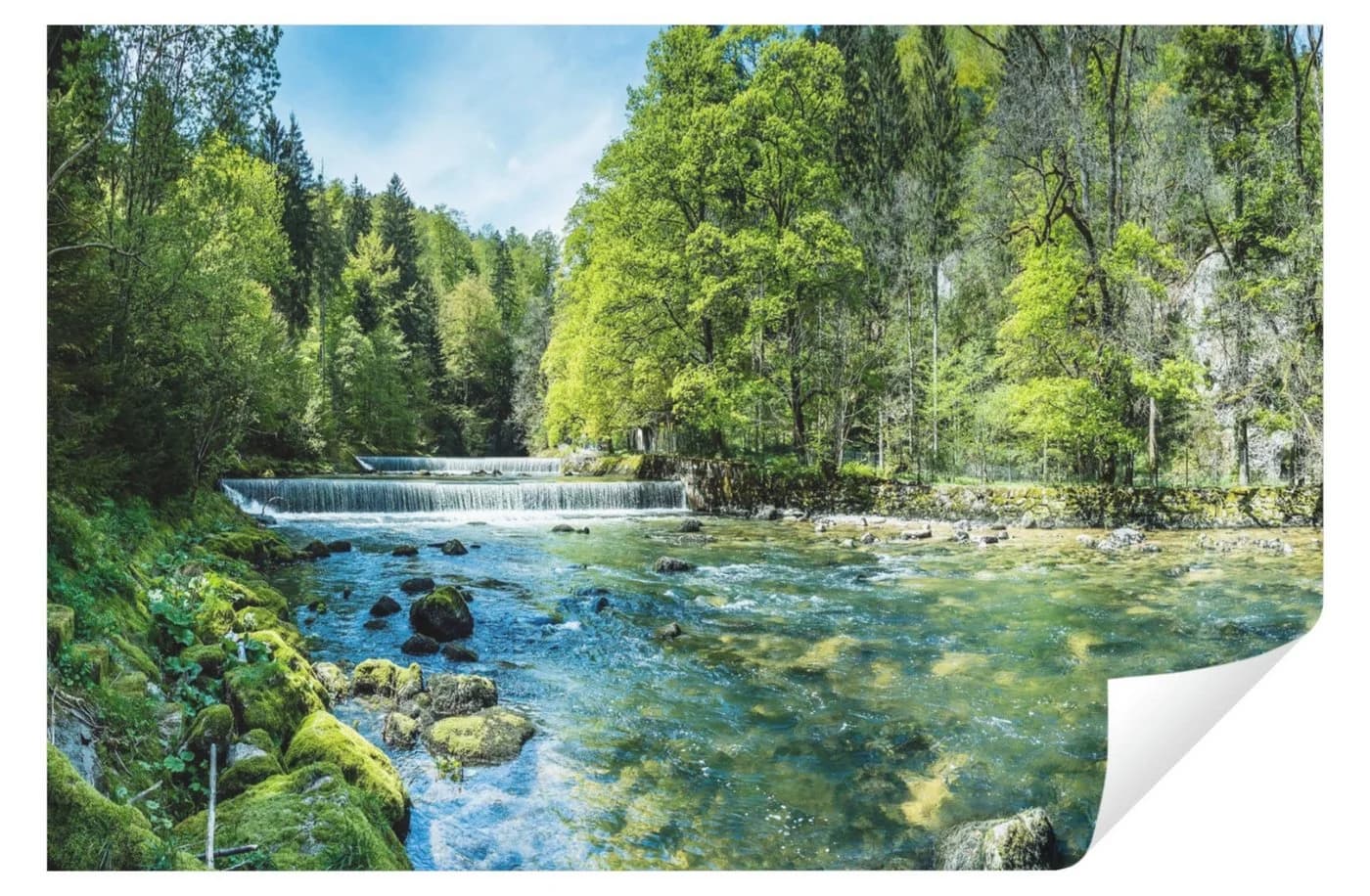 WALLARENA Fototapete Wasserfall Wald Modern Vlies Bunt - Bild 2