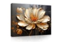 Wallarena Leinwandbild Abstrakt Modern Blumen Gold XXL Bild 2