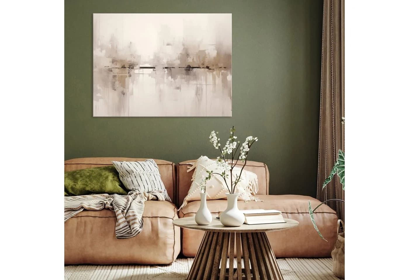 Wallarena Leinwandbild Abstrakt Modern Beige 120x80 cm