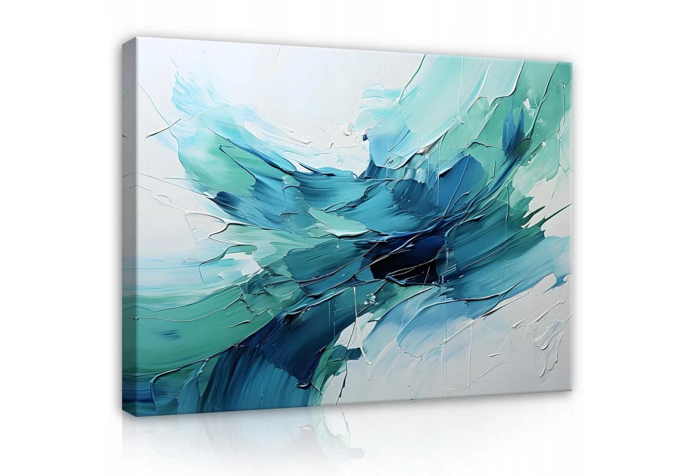 Wallarena Leinwandbild Abstrakt Blau Grau XXL Wanddeko Modern - Bild 2