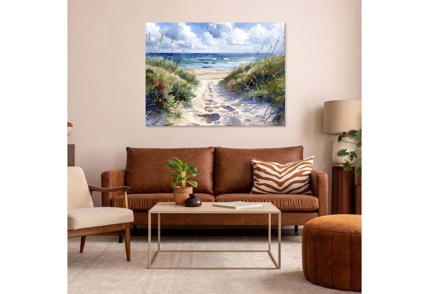 Wallarena Leinwandbild Strand Meer Blau Modern