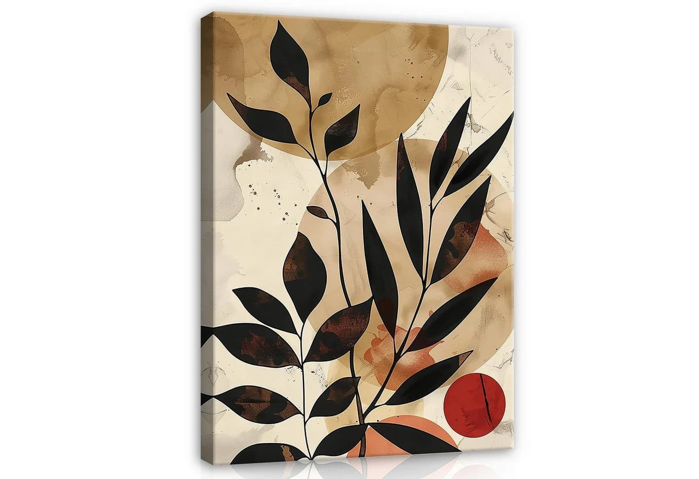 Wallarena Leinwandbild Boho Blätter Abstrakt Kunst Wandbild XXL Leinwandbilder Modern - Bild 2