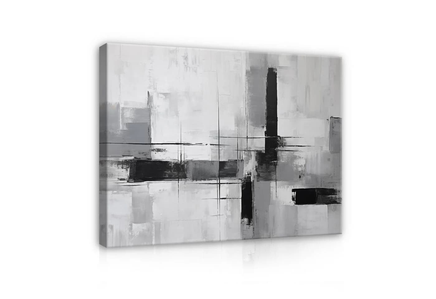 Wallarena Leinwandbild Abstrakt Grau Loft Kunst Wandbild Modern XXL - Bild 2