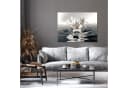 Wallarena Leinwandbild Abstrakt Blumen Grau Modern Bild 1