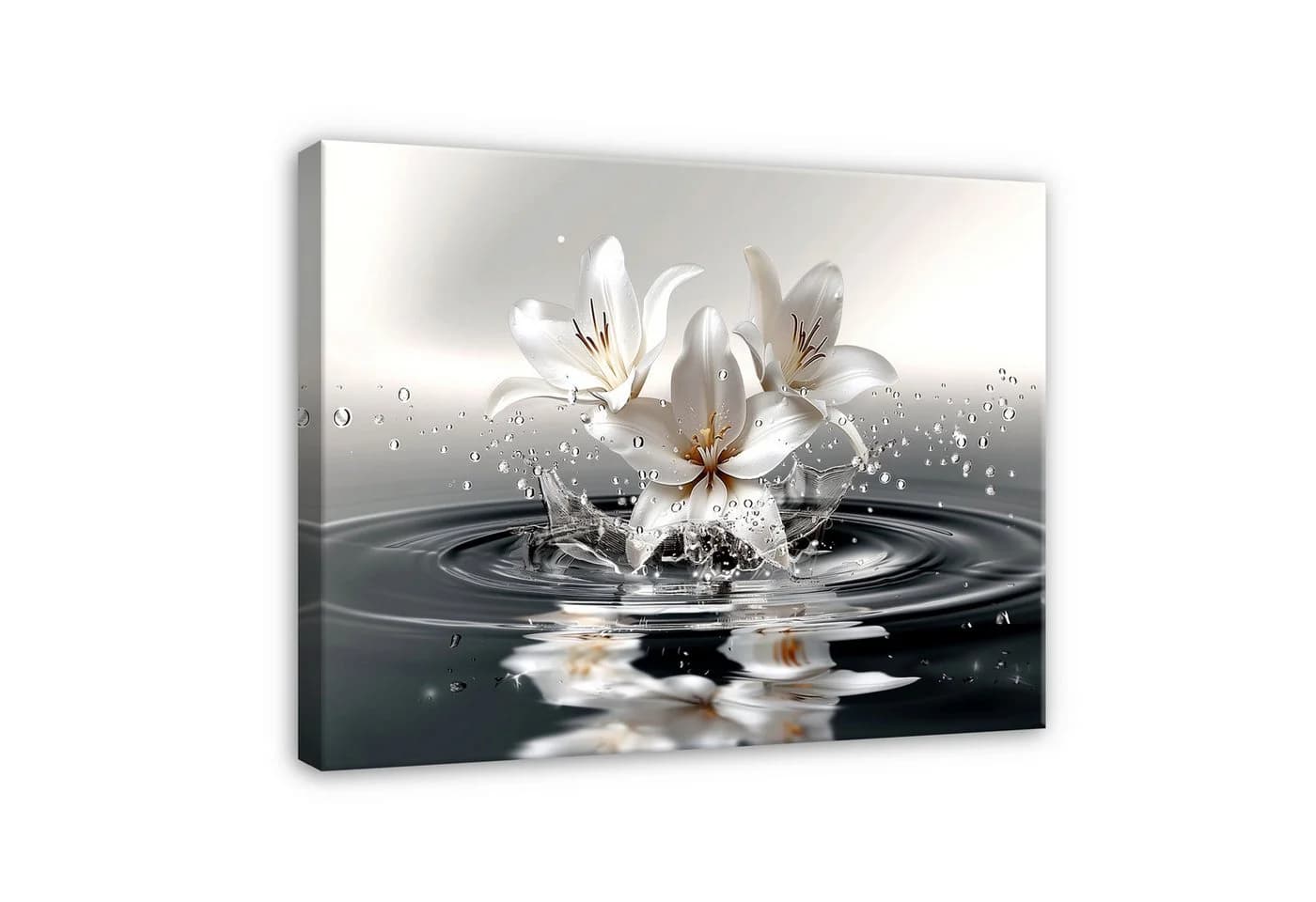 Wallarena Leinwandbild Abstrakt Blumen Grau Modern - Bild 2
