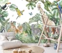 Wallarena Vlies Fototapete Kinderzimmer Dschungel Tiere Wald Bild 1