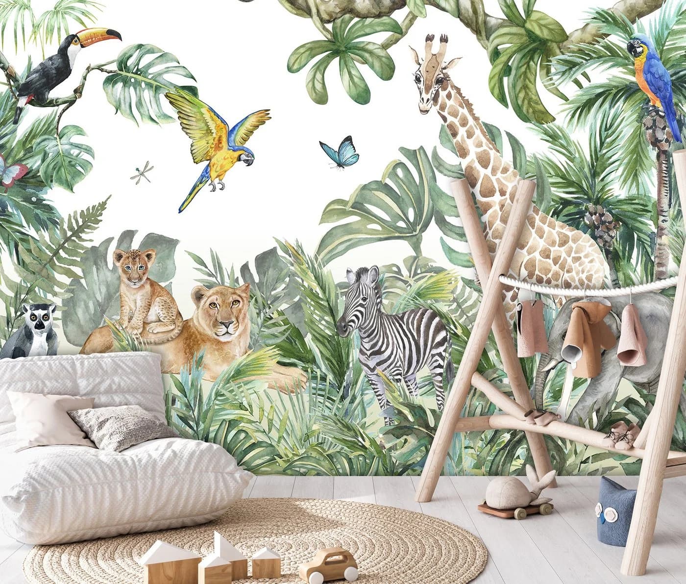 Wallarena Vlies Fototapete Kinderzimmer Dschungel Tiere Wald