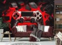 Wallarena Gaming Fototapete Vlies Kinderzimmer rot schwarz Bild 3