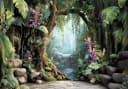 WALLARENA Fototapete Wasserfall Modern Bunt Vlies Bild 1