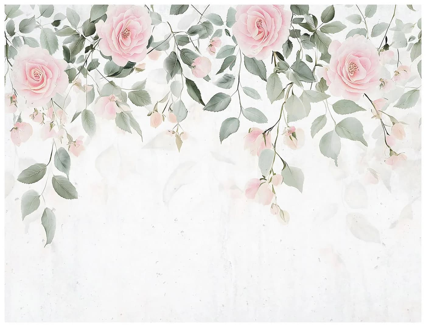 Wallarena Vlies-Fototapete Blätter Blumen Rosa Grün - Bild 2