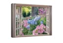 Wallarena Leinwandbild Fenster Blumen Wald Abstrakt Modern 3D Bild 2