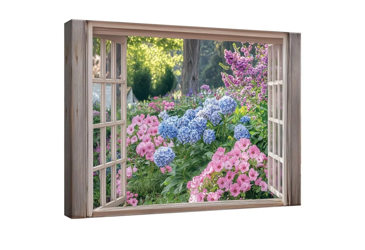 Wallarena Leinwandbild Fenster Blumen Wald Abstrakt Modern 3D - Bild 2
