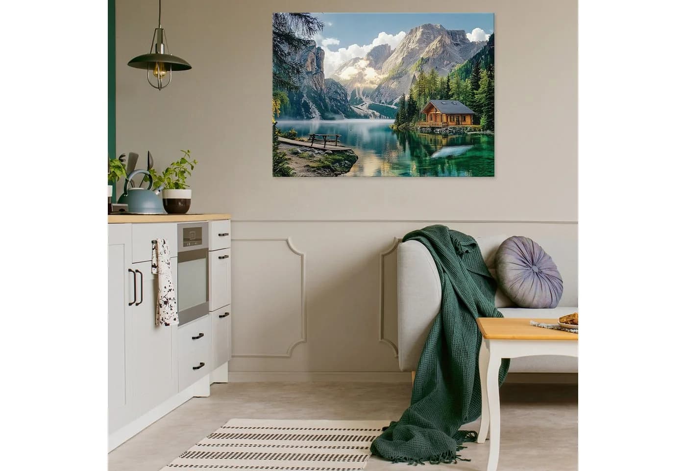 Wallarena Leinwandbild Berge Landschaft Grün 60x40 cm