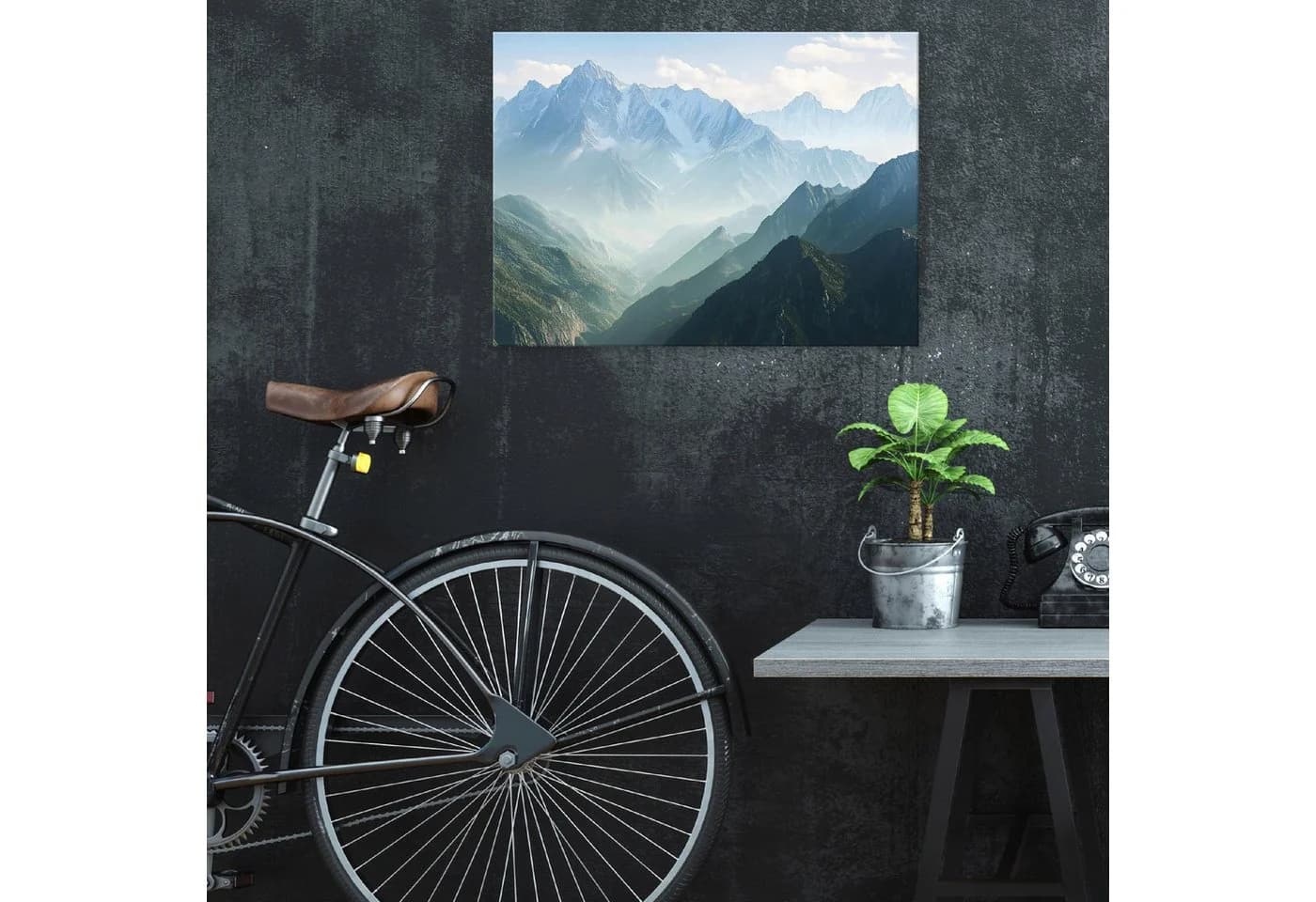 WALLARENA Leinwandbild Berge Grün 100x75 cm
