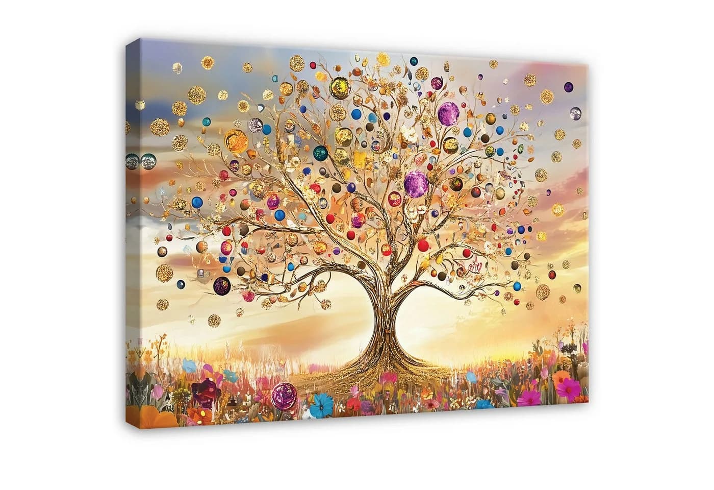 Wallarena Leinwandbild Baum Abstrakt Gold Glamour - Bild 2