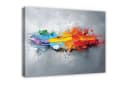 Wallarena Leinwandbild Abstrakt Grau Bunt Modern Wanddeko XXL Bild 2