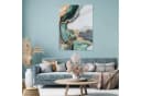 Wallarena Leinwandbild Marmor Grün Abstrakt Gold Modern Wandbilder Wand Deko XXL Bilder Bild 1