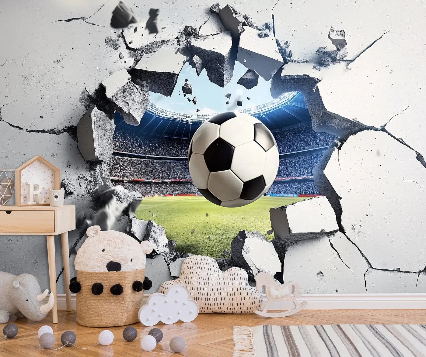 Wallarena Fototapete Kinderzimmer Fußball Junge Kinder Vlies Tapete Wandtapete