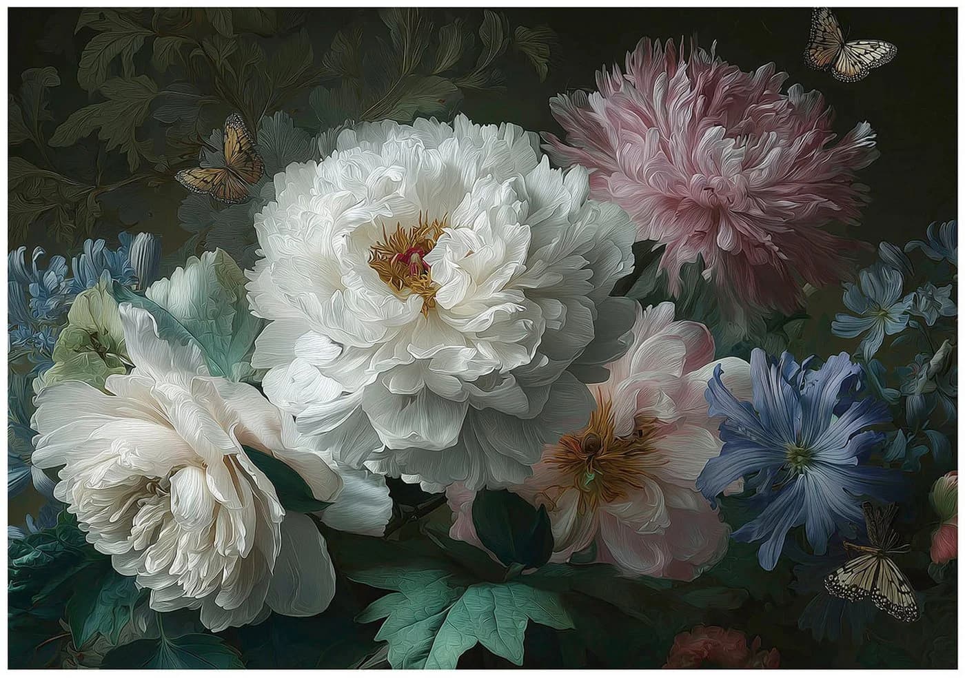 WALLARENA Fototapete Blumen Pfingstrosen Vlies Bunt - Bild 2