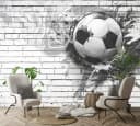 Wallarena Vliestapete Kinderzimmer Fußball Schwarz/Weiß Bild 1