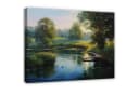 Wallarena Leinwandbild See Baum Himmel Grün Modern Wandbilder Wand Deko XXL Bild 2