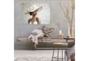 Wallarena Leinwandbild Frau Hut Weiß Elegant Modern XXL 100x75 Bild 1