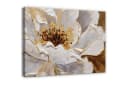 Wallarena Leinwandbild Weiß Blume Gold Aquarell Modern Wandbilder Wand Deko XXL Bild 2
