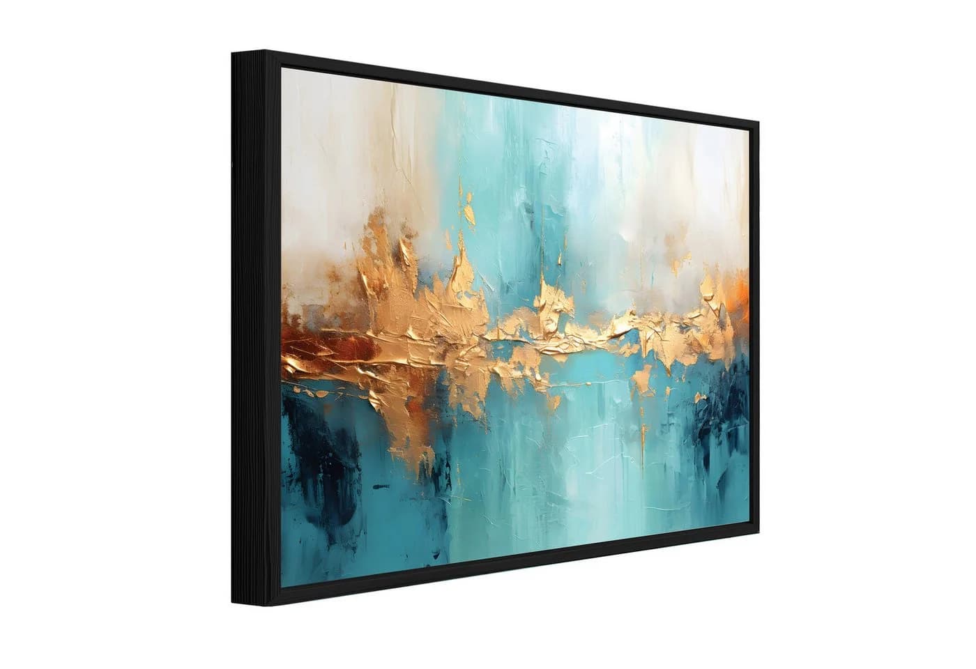 Wallarena Leinwandbild Abstrakt Grün Gold Kunst XXL - Bild 2