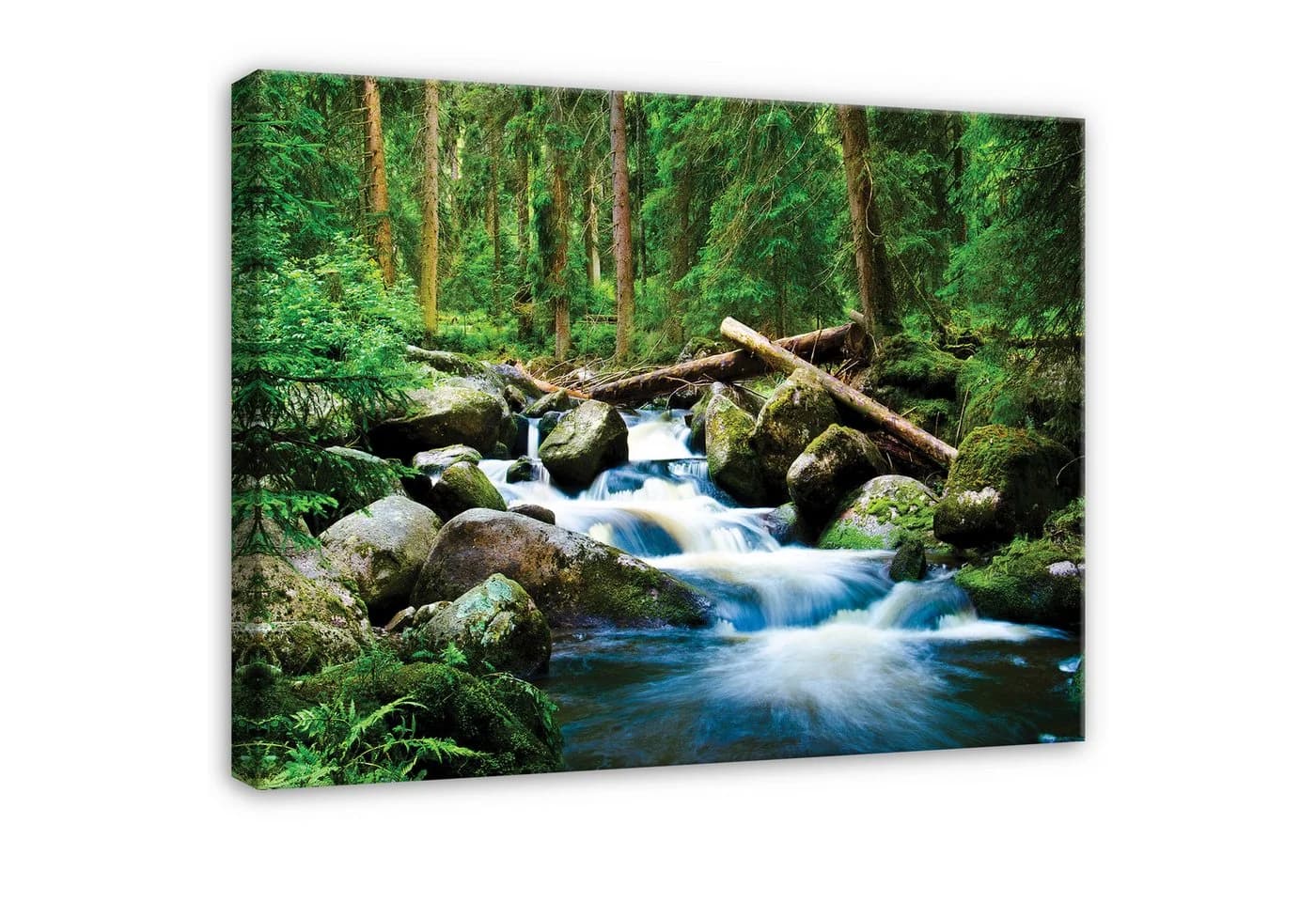 WALLARENA Leinwandbild Wald Fluss Grün Modern - Bild 2