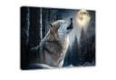 WALLARENA Leinwandbild Wolf Wald Schwarz Modern Bild 2