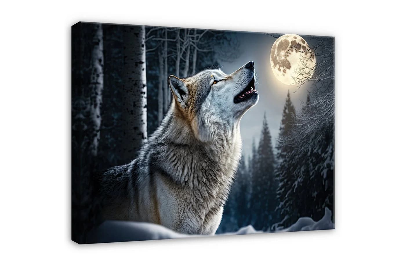 WALLARENA Leinwandbild Wolf Wald Schwarz Modern - Bild 2