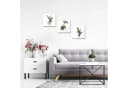 Wallarena Leinwandbild Blätter Pflanzen Weiß 3 Teile SET XXL Modern Natur Bild 1