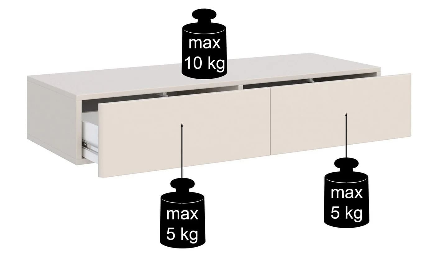 Selsey Schminktisch OLIO Wandhängend Schwarz 110 cm - Bild 5