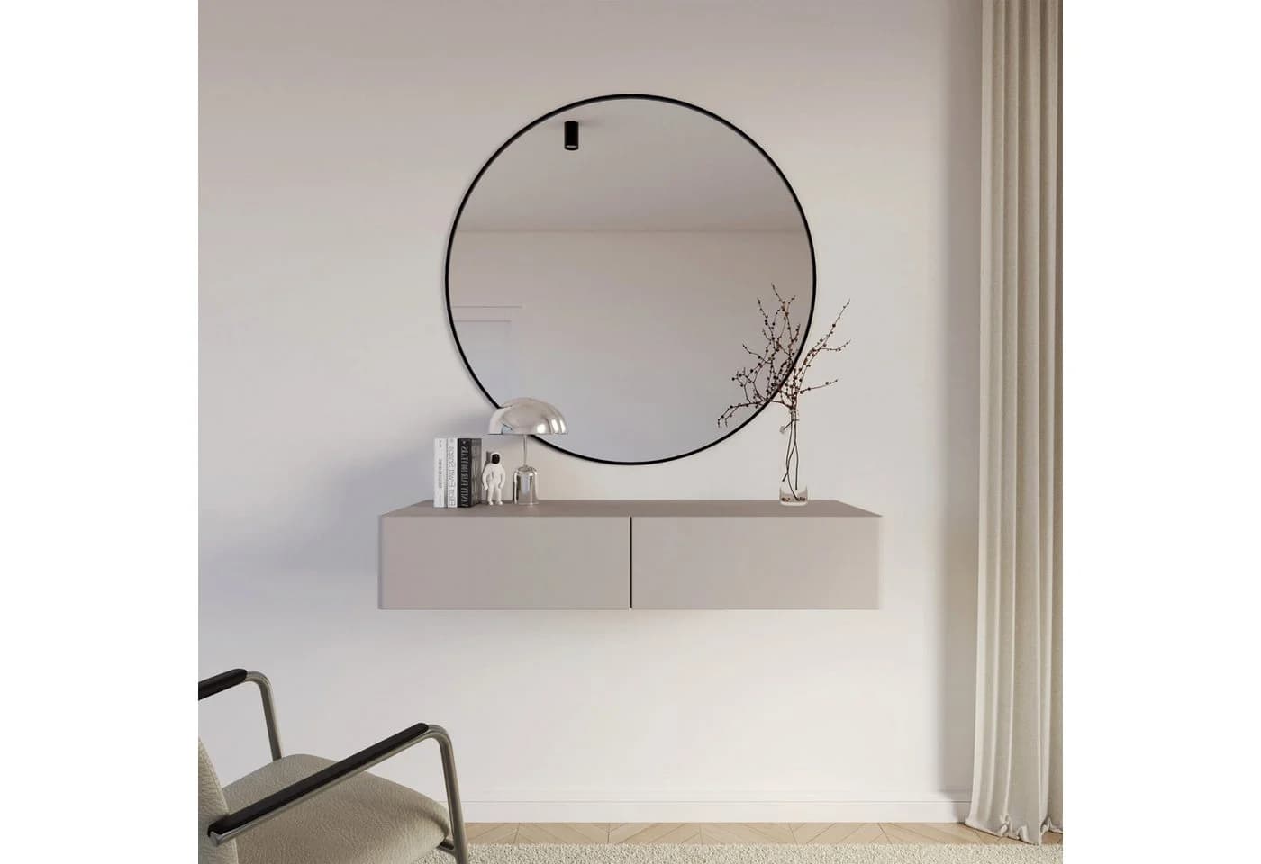 Selsey Schminktisch OLIO Wandhängend 110 cm Beige Grau - Bild 2
