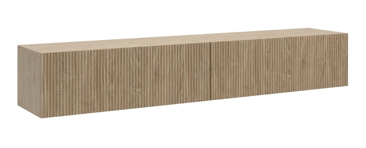 Selsey TV-Schrank NOLIE hängend 2-türig mit Lamellenfronten Holzoptik Eiche - Bild 3