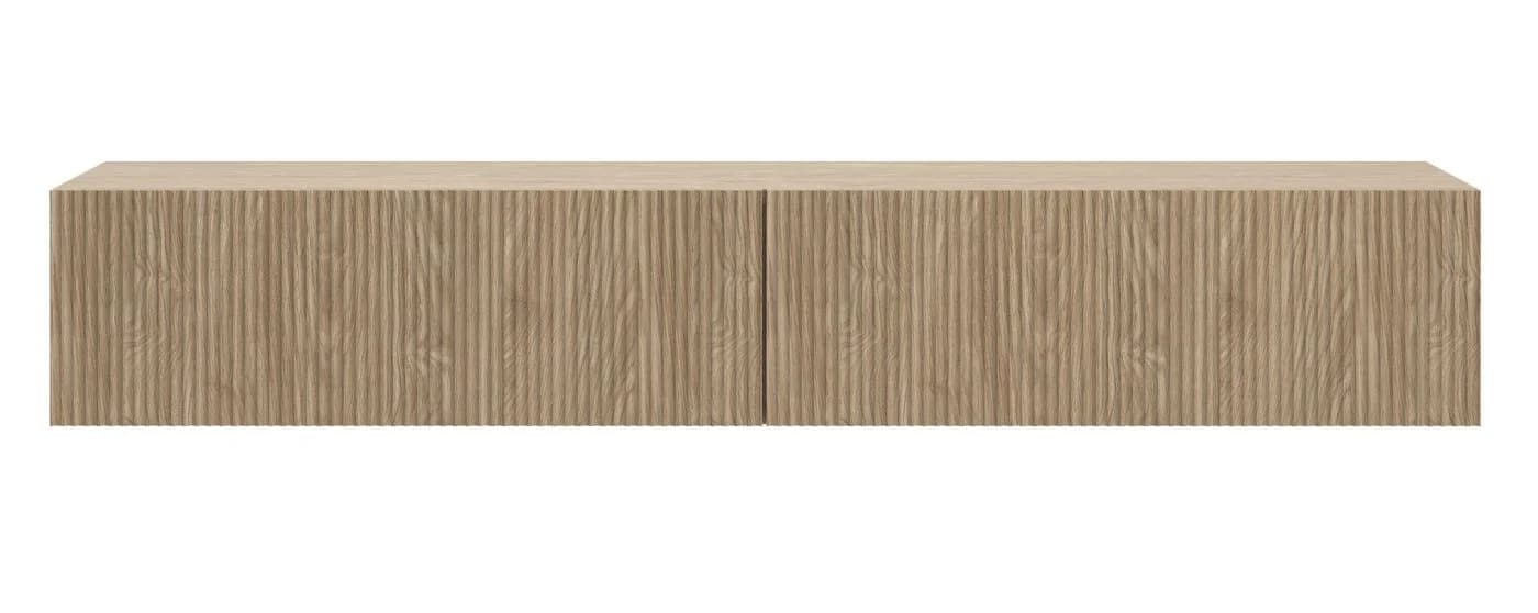 Selsey TV-Schrank NOLIE hängend 2-türig mit Lamellenfronten Holzoptik Eiche - Bild 4