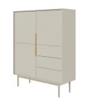 Selsey Highboard VIVIARO Grau-Beige Modern mit Soft-Close Bild 1