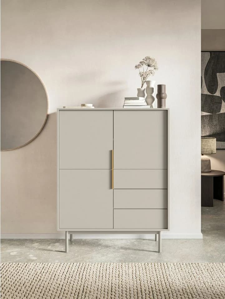 Selsey Highboard VIVIARO Grau-Beige Modern mit Soft-Close - Bild 2