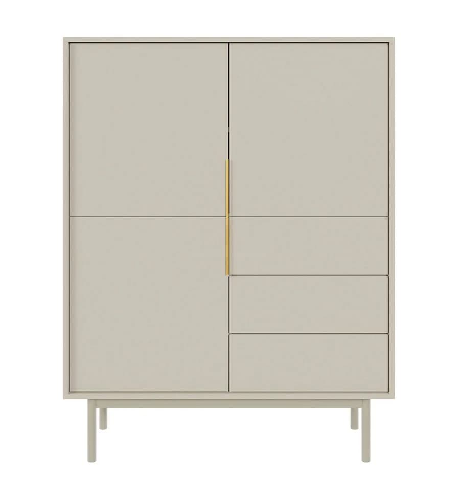 Selsey Highboard VIVIARO Grau-Beige Modern mit Soft-Close - Bild 3