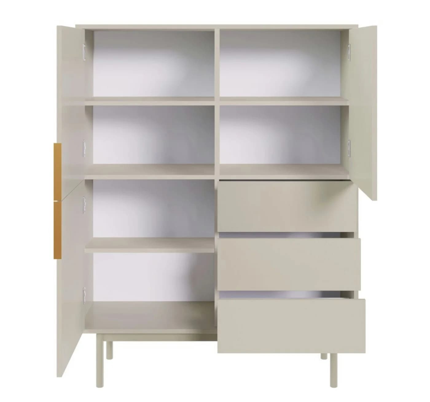 Selsey Highboard VIVIARO Grau-Beige Modern mit Soft-Close - Bild 4