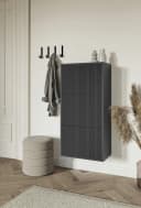 Selsey Hängeschuhschrank VELDIO Wand-Schuhkipper 3 Klappen Grau Beige Bild 2