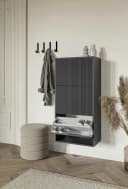 Selsey Hängeschuhschrank VELDIO Wand-Schuhkipper 3 Klappen Grau Beige Bild 3
