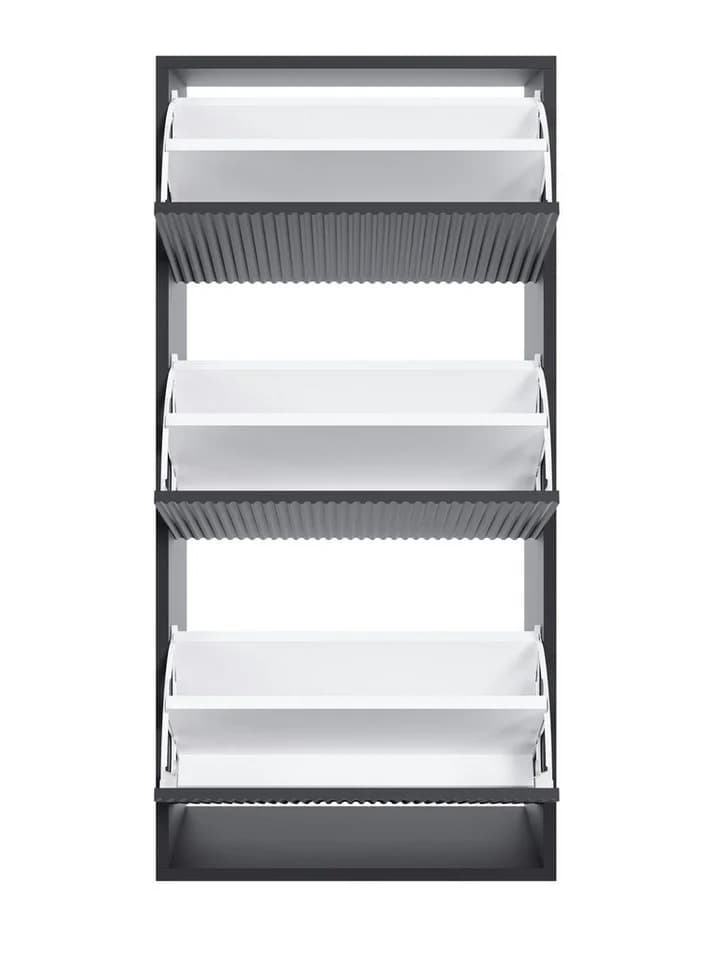 Selsey Hängeschuhschrank VELDIO Wand-Schuhkipper 3 Klappen Grau Beige - Bild 5