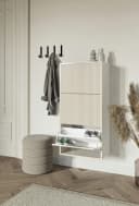 Selsey Hängeschuhschrank VELDIO Wand-Schuhkipper Grau Beige 3 Klappen Bild 3