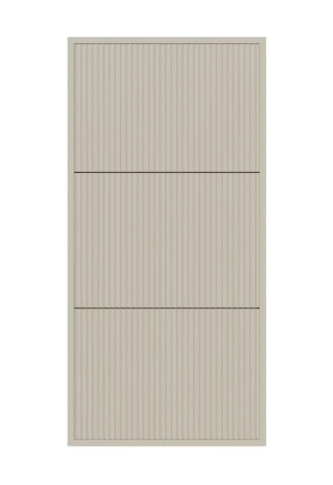 Selsey Hängeschuhschrank VELDIO Wand-Schuhkipper Grau Beige 3 Klappen - Bild 4