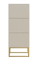 Selsey Schuhschrank Veldio 3 Klappen mit geriffelten Fronten, goldenes Metallgestell, 50 cm Bild 4
