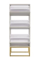Selsey Schuhschrank Veldio 3 Klappen mit geriffelten Fronten, goldenes Metallgestell, 50 cm Bild 5
