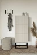Selsey Schuhschrank VELDIO mit geriffelten Fronten und Metallgestell Bild 1