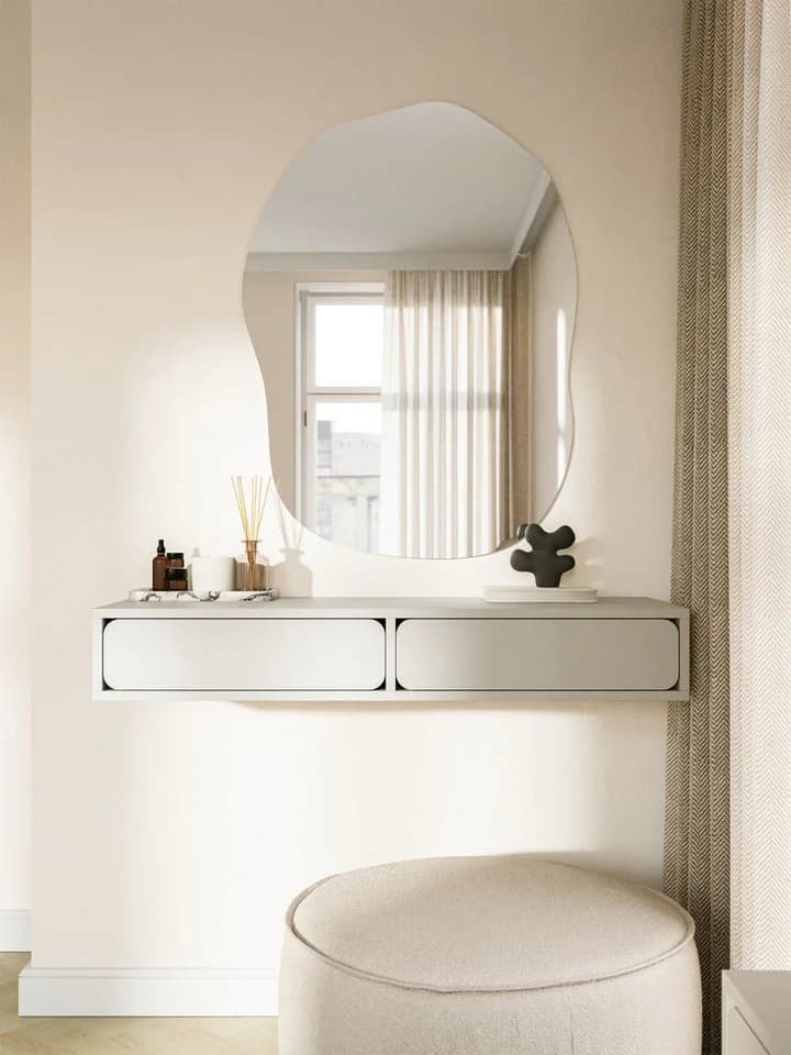 Selsey Wandschminktisch WUWU Graubeige mit 2 Schubladen - Bild 2